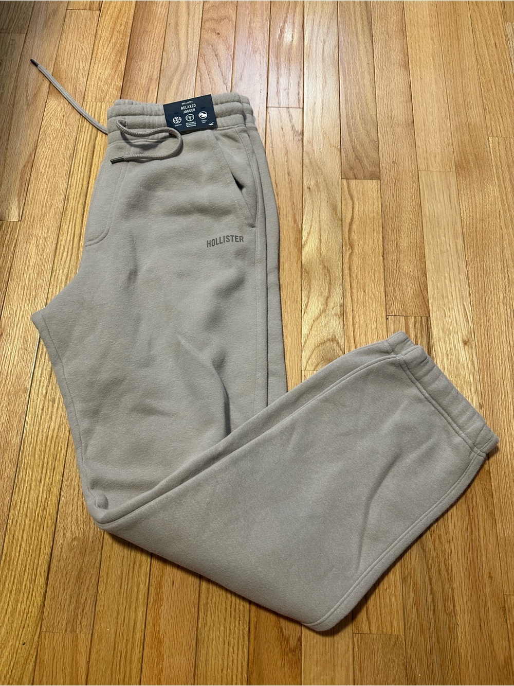 NWT Hollister Men's Taupe Fleece Joggers Medium